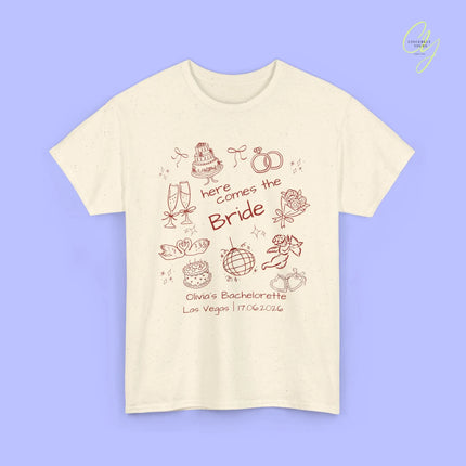 Bachelorette Shirt  — Here comes the Bride Crew (Customizable) Cincerely Yours