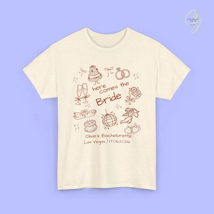 Bachelorette Shirt  — Here comes the Bride Crew (Customizable) Cincerely Yours