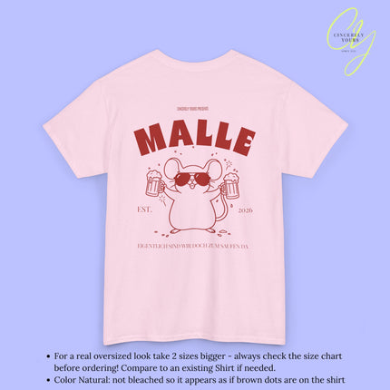 Mallemaus Shirt Malle - Party Shirt Malle Maus Bierkrug zum Saufen da (Personalisierbar)