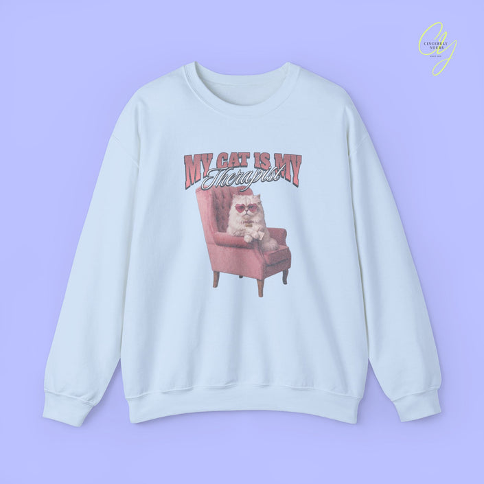 Cat Mom Sweatshirt | My Cat Is My Therapist