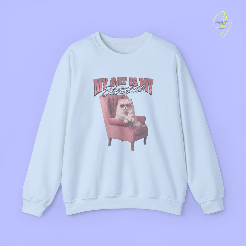Cat Mom Sweatshirt | My Cat Is My Therapist