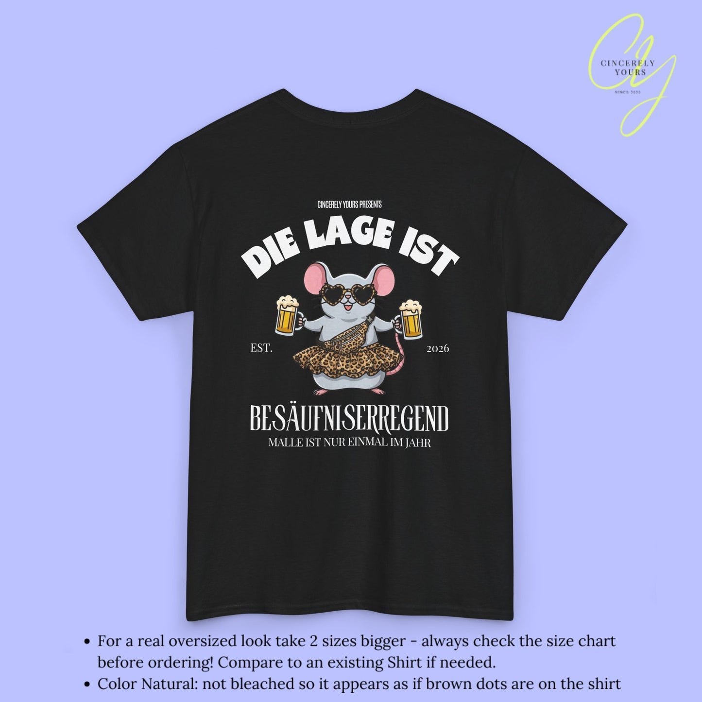 Mallemaus Shirt Malle Maus Leopard —  Die Lage ist besäufniserregend (Customizable)