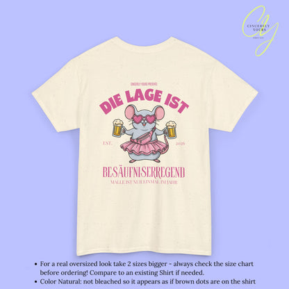 Mallemaus Shirt Malle Maus  —  Die Lage ist besäufniserregend Pink (Customizable)