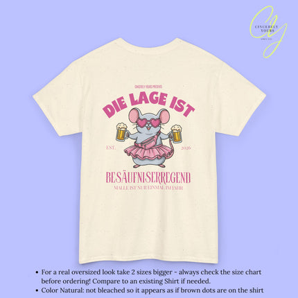 Mallemaus Shirt Malle Maus  —  Die Lage ist besäufniserregend Pink (Customizable)