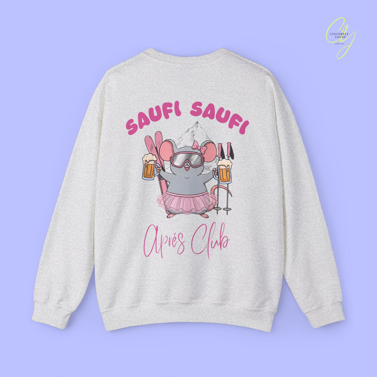 Party Sweater | Saufi Saufi Aprés Ski Maus Pink Social Club