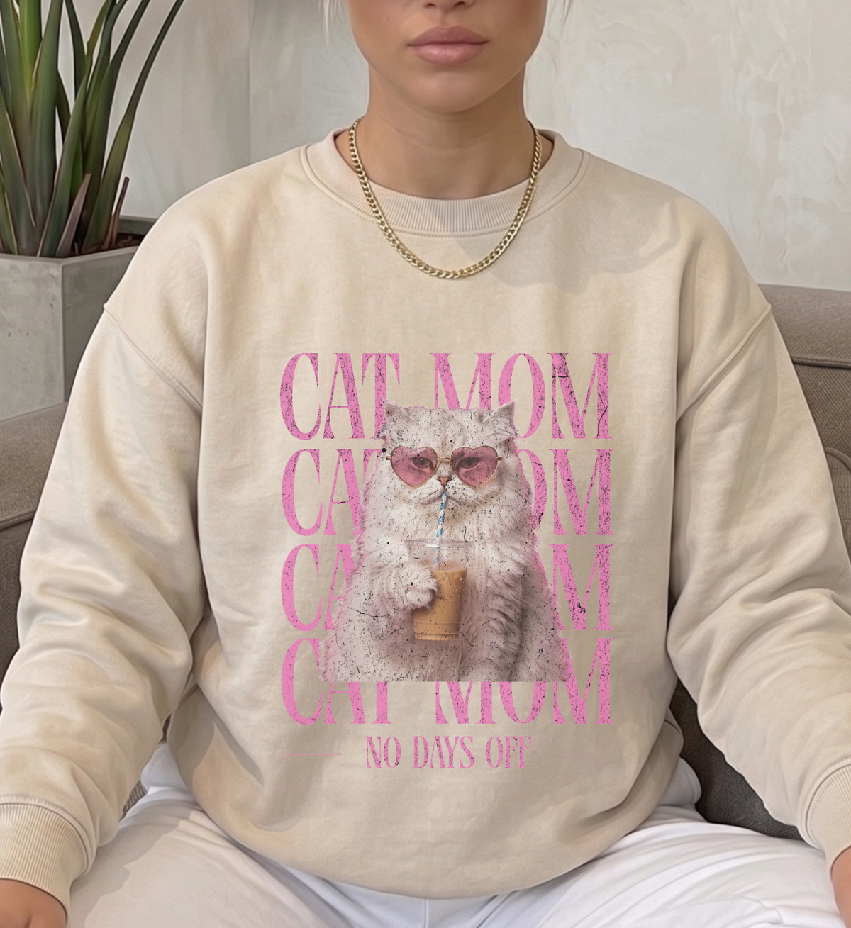 Cat Sweatshirt | Cat mom - no days off