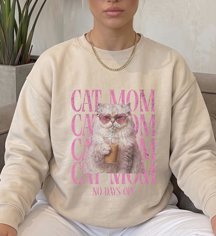 Cat Sweatshirt | Cat mom - no days off