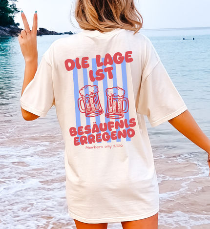 Die lage ist besäufniserregens t-shirt lustiges party shirt custom name
