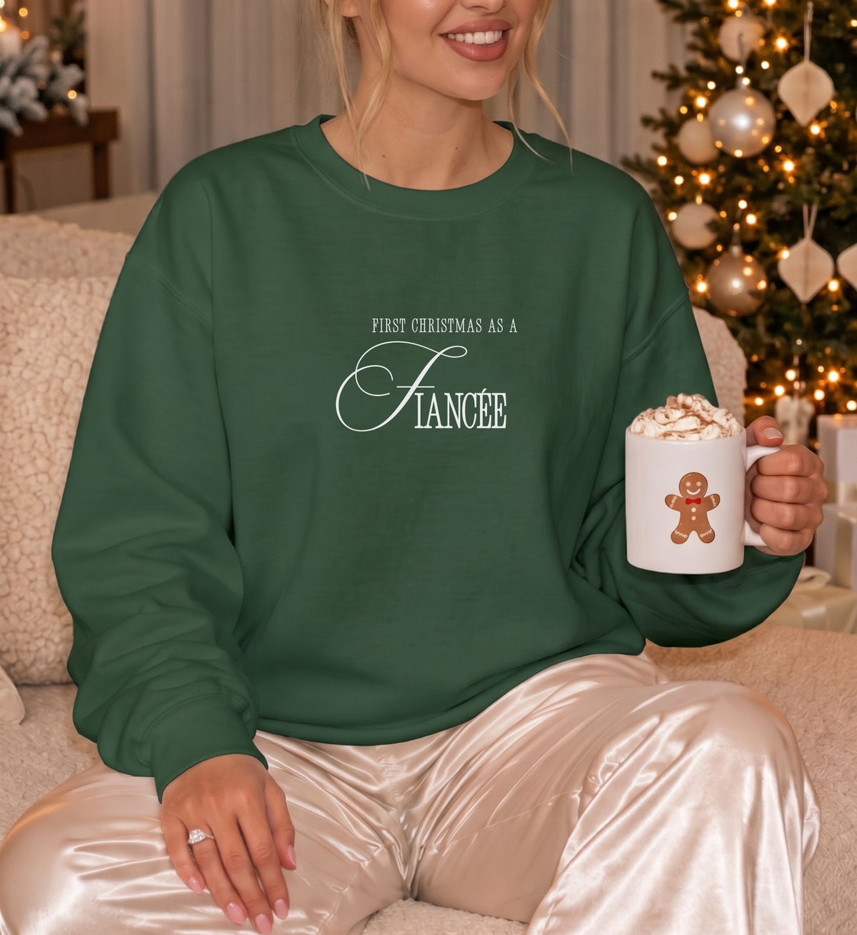 custom fiancee christmas top, first christmas as a fiancee, custom bride engagement shirt, personalized future wife shirt, custom bridal print crewneck, custom engaged couple sweater, first xmas engaged pullover, personalized bride holiday top, custom wife to be xmas print, custom fiancee christmas shirt, aesthetic bride xmas sweater, personalized fiancee crewneck, custom printed fiancee shirt