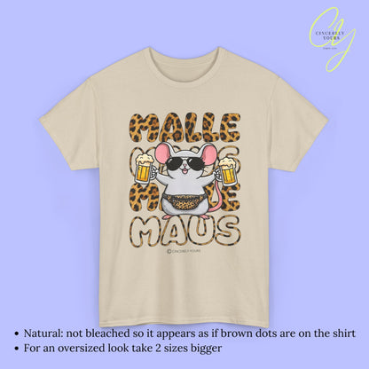 Mallemaus Shirt Malle Maus  - Leopard Bauchtasche Bierkrug OG
