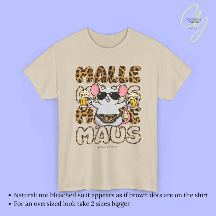 Mallemaus Shirt Malle Maus  - Leopard Bauchtasche Bierkrug OG