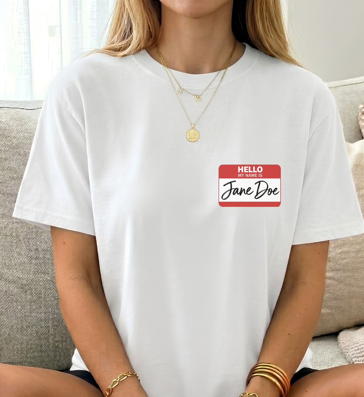 hello my name is jane doe tee, feminism solidarity shirt, womens rights protest apparel, female empowerment group tee, feminist activist clothing, name tag graphic feminism tee, smash the patriarchy shirt, red hello my name is sticker, intersectional feminism tee, strong women solidarity top, jane doe feminist statement, march for women matching top, reproductive rights apparel