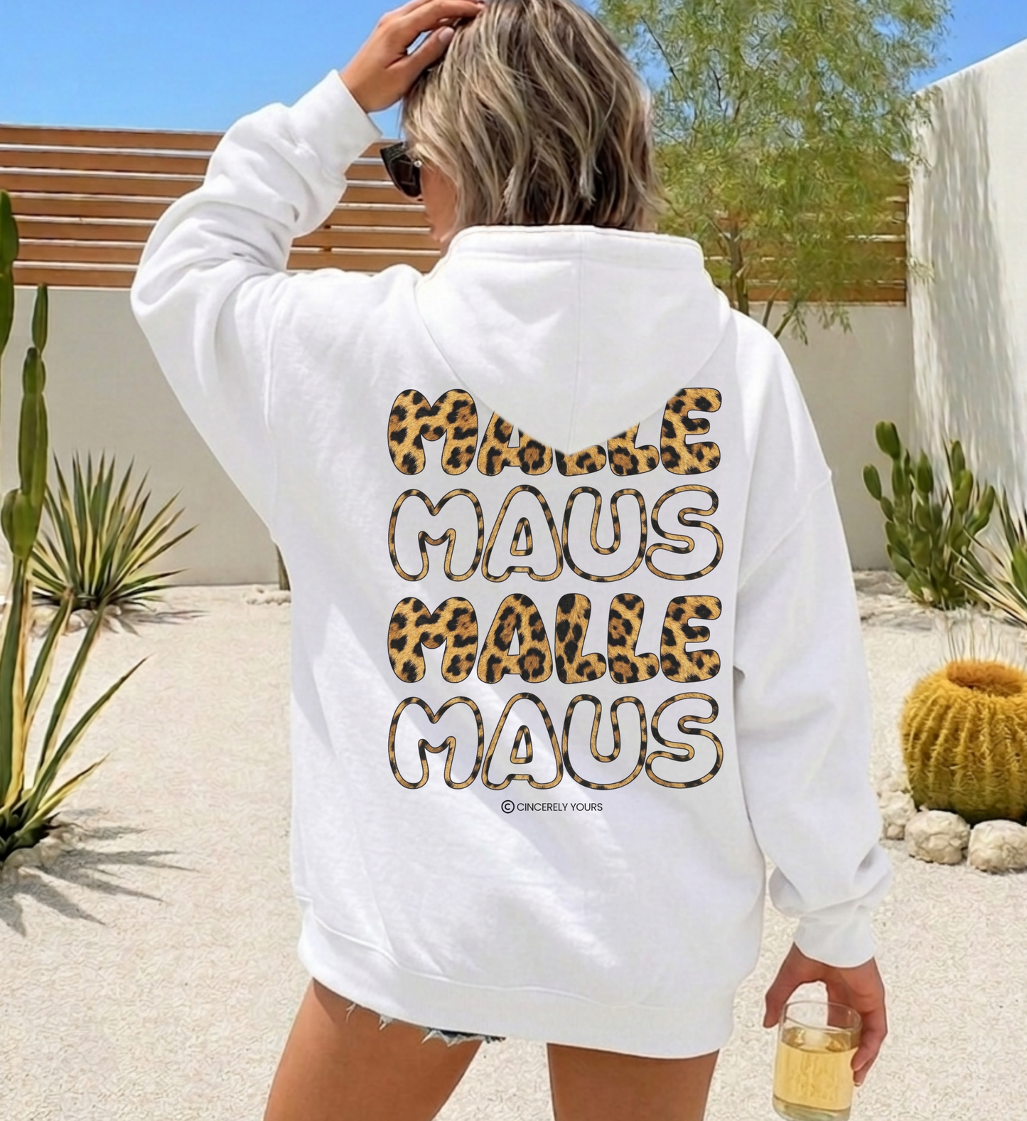 Mallemaus Hoodie backprint Malle Maus Shirt Leopard Design