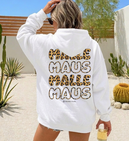 Mallemaus Hoodie backprint Malle Maus Shirt Leopard Design