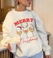 funny merry drunkmas sweater, grunge ugly christmas top, orange spritz lover gift, holiday drinking crew merch, retro cocktail party outfit, festive alcohol lover apparel, reindeer santa hat glasses, italian spritz christmas tee, girls trip matching clothes, funny distressed holiday top, cute winter cabin trip merch, ho ho ho cocktail aesthetic, drunkmas party drinking squad