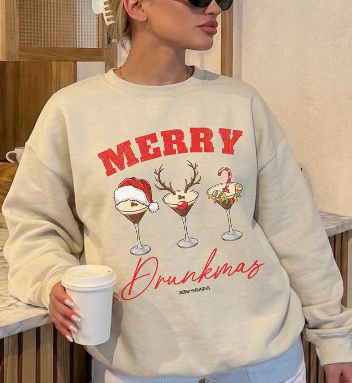funny merry drunkmas sweater, funny beer drinking crew top, grunge ugly christmas apparel, retro pub crawl party outfit, festive alcohol lover jumper, mens matching winter clothing, funny unisex holiday sweater, drunkmas party drinking squad, reindeer santa hat beer mugs, cute winter cabin trip merch, matching guys christmas shirt, craft beer lover holiday tee, brewery hopping festive merch