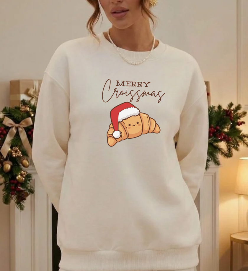 Christmas Sweatshirt | Merry Croissmas