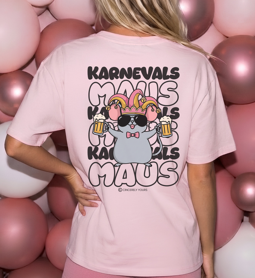 personalisiertes maus shirt, karnevals maus t-shirt damen, backprint fasching t-shirt top, personalisiertes crewshirt, fasching kostuem ersatz shirt, altweiber fastnacht outfit top, maedels trip fasching t-shirt, karneval party damen t-shirt, faschingskostuem damen shirt, gruppenkostuem karneval shirt, koelner karneval damen outfit, woiberfasnacht damen t-shirt, karneval girls trip t-shirt