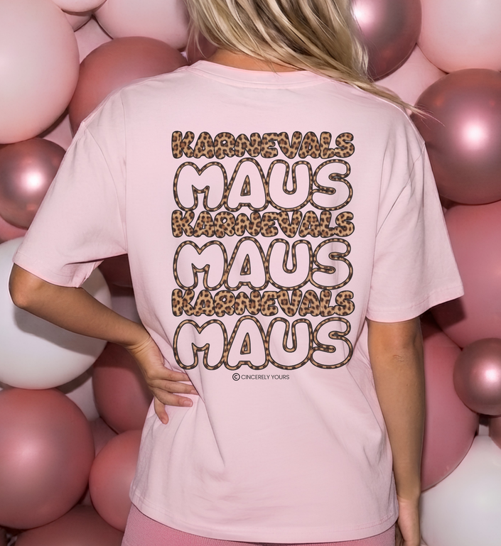 karnevals maus t-shirt damen, leo print fasching t-shirt top, personalisierbares crewshirt, fasching kostuem ersatz shirt, altweiber fastnacht outfit top, maedels trip fasching t-shirt, karneval party damen t-shirt, saufi saufi apres club shirt, faschingskostuem damen shirt, gruppenkostuem karneval shirt, koelner karneval damen outfit, woiberfasnacht damen t-shirt, karneval girls trip t-shirt