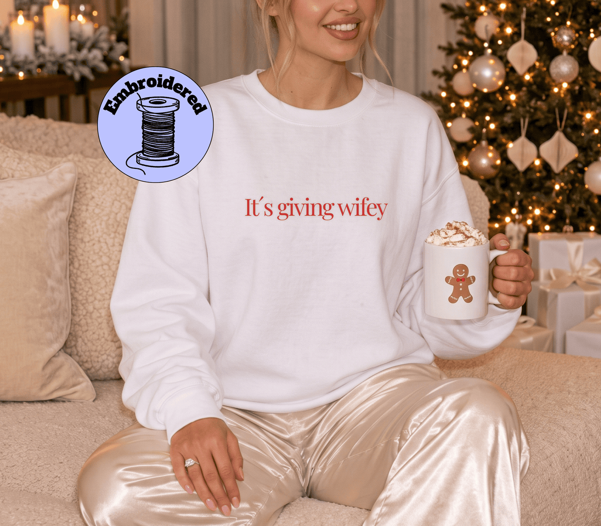 embroidered wifey sweatshirt, custom embroidered bride gift, personalized mrs xmas sweater, christmas bride gift sweater, future misses gift xmas top, bride to be christmas sweater, embroidered bride crewneck top, personalized wifey christmas, custom last name mrs sweater, bridal shower gift crewneck, cute embroidered wifey shirt, trendy embroidered bride gift, festive holiday wifey sweater