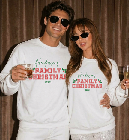 custom family christmas shirt, matching couples xmas sweater, personalized christmas gifts, family holiday outfit top, matching family xmas sweater, college font christmas sweater, personalized family christmas, christmas matching crewnecks, custom last name xmas sweater, festive family holiday shirts, matching christmas jumpers, personalized holiday sweater, retro family christmas sweater