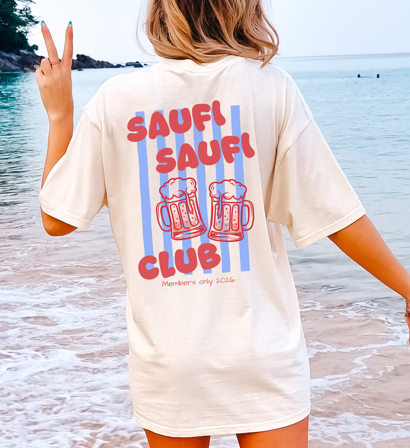 Saufi Saufi Club Bierkrug Shirt party urlaub malle urlaub die lage ist besäufniserregend bierzelt fest volksfest