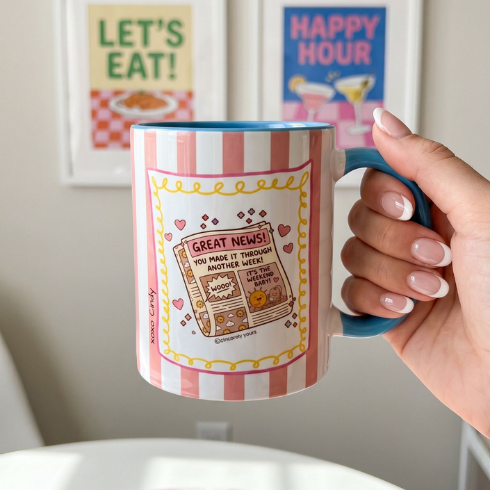adulting is hard mug motivation gift you made it to another week hand holding 90s style