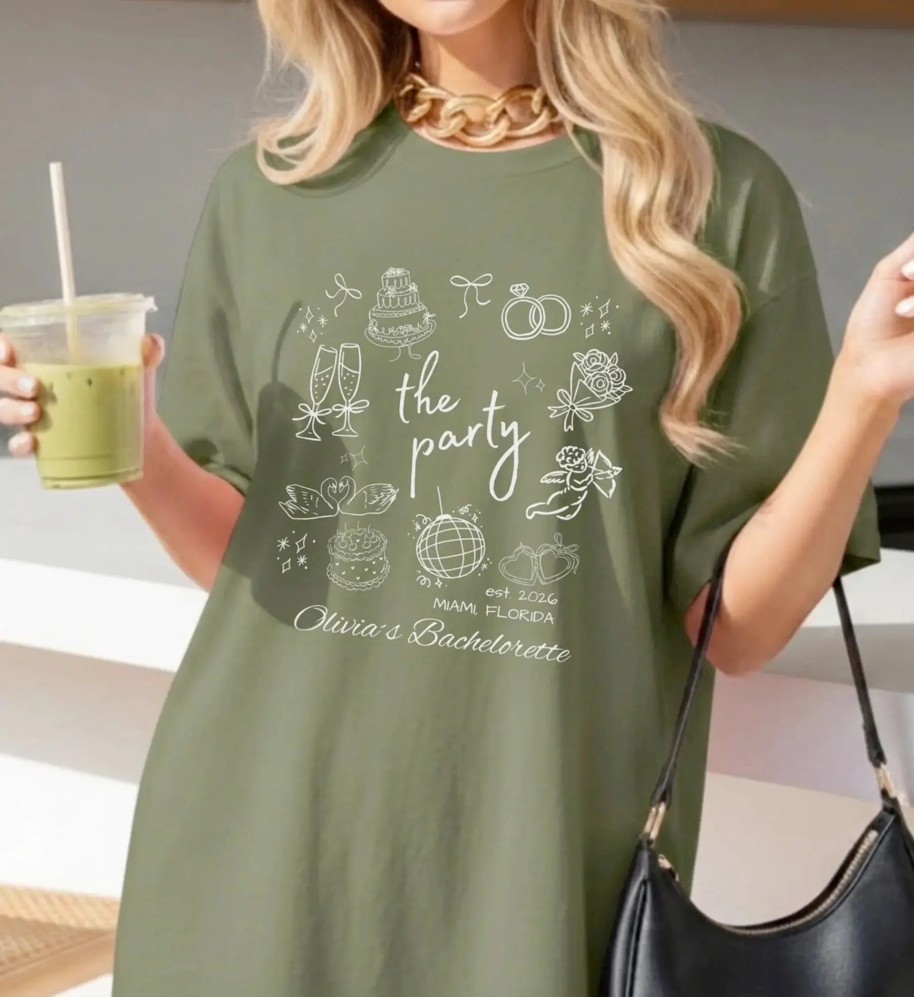 Bachelorette Shirt Hand drawn— The Party Wife (Customizable) - Cincerely Yours