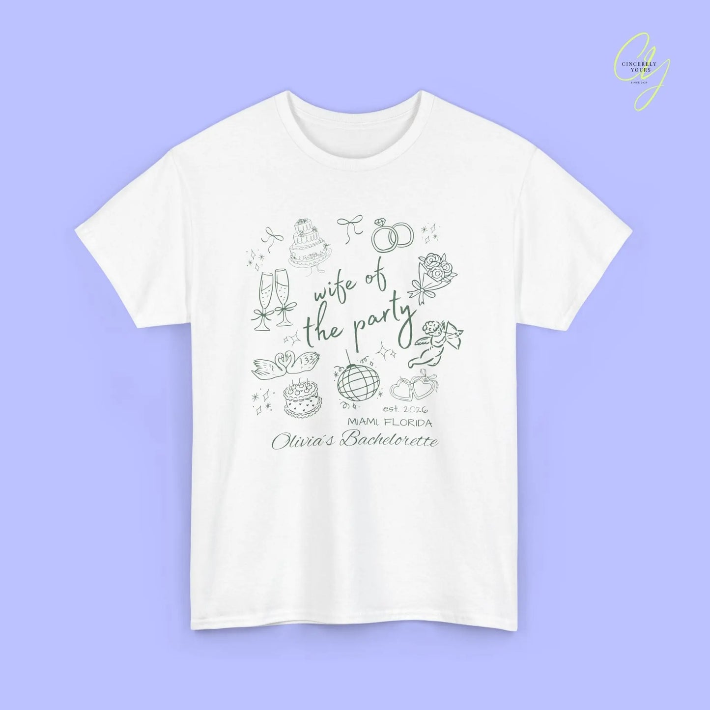 Bachelorette Shirt Hand drawn— The Party Wife (Customizable) - Cincerely Yours