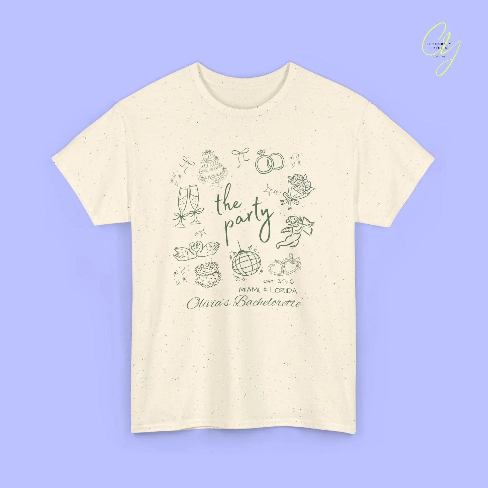 Bachelorette Shirt Hand drawn— The Party Wife (Customizable) - Cincerely Yours
