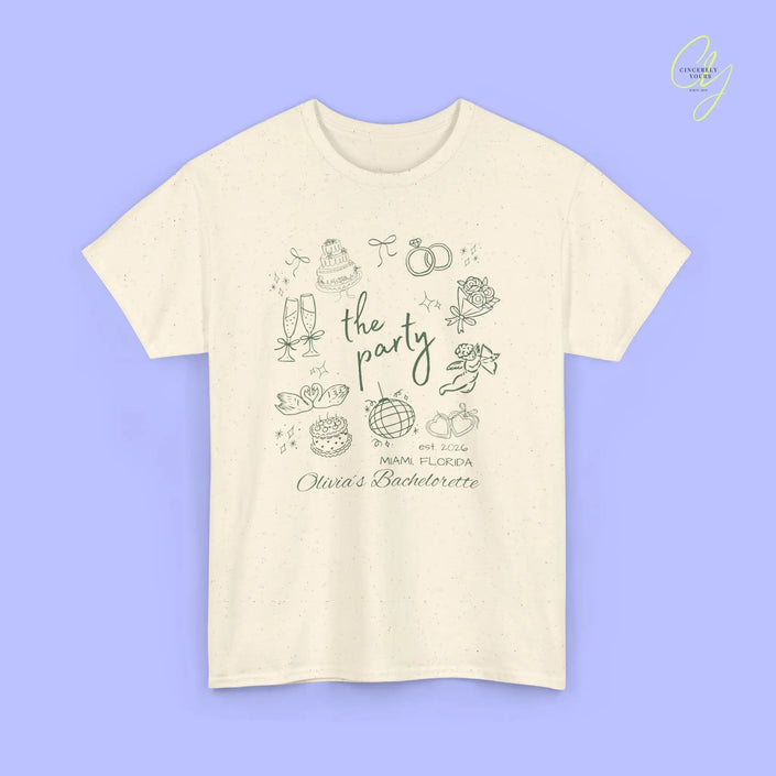 Bachelorette Shirt Hand drawn— The Party Wife (Customizable) - Cincerely Yours