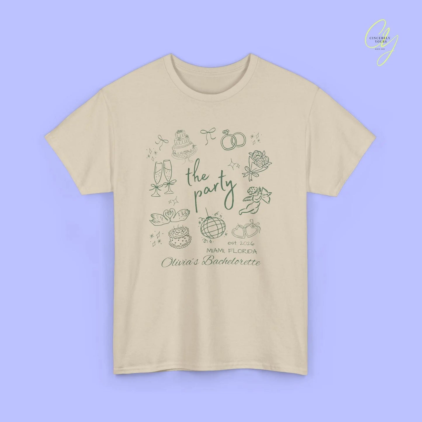 Bachelorette Shirt Hand drawn— The Party Wife (Customizable) - Cincerely Yours