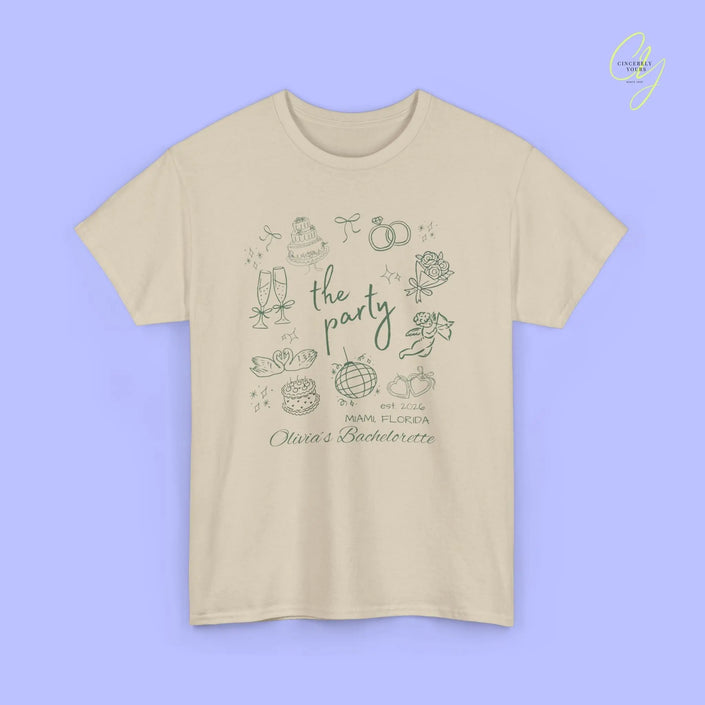 Bachelorette Shirt Hand drawn— The Party Wife (Customizable) - Cincerely Yours