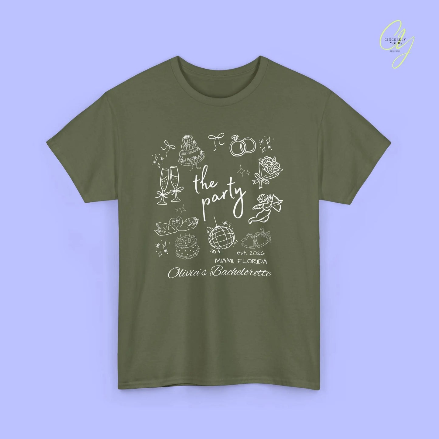 Bachelorette Shirt Hand drawn— The Party Wife (Customizable) - Cincerely Yours