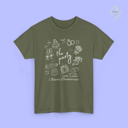 Bachelorette Shirt Hand drawn— The Party Wife (Customizable) - Cincerely Yours