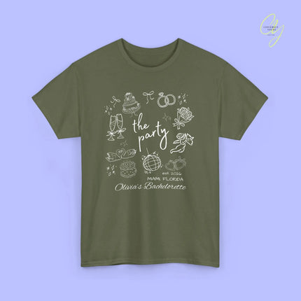 Bachelorette Shirt Hand drawn— The Party Wife (Customizable) - Cincerely Yours