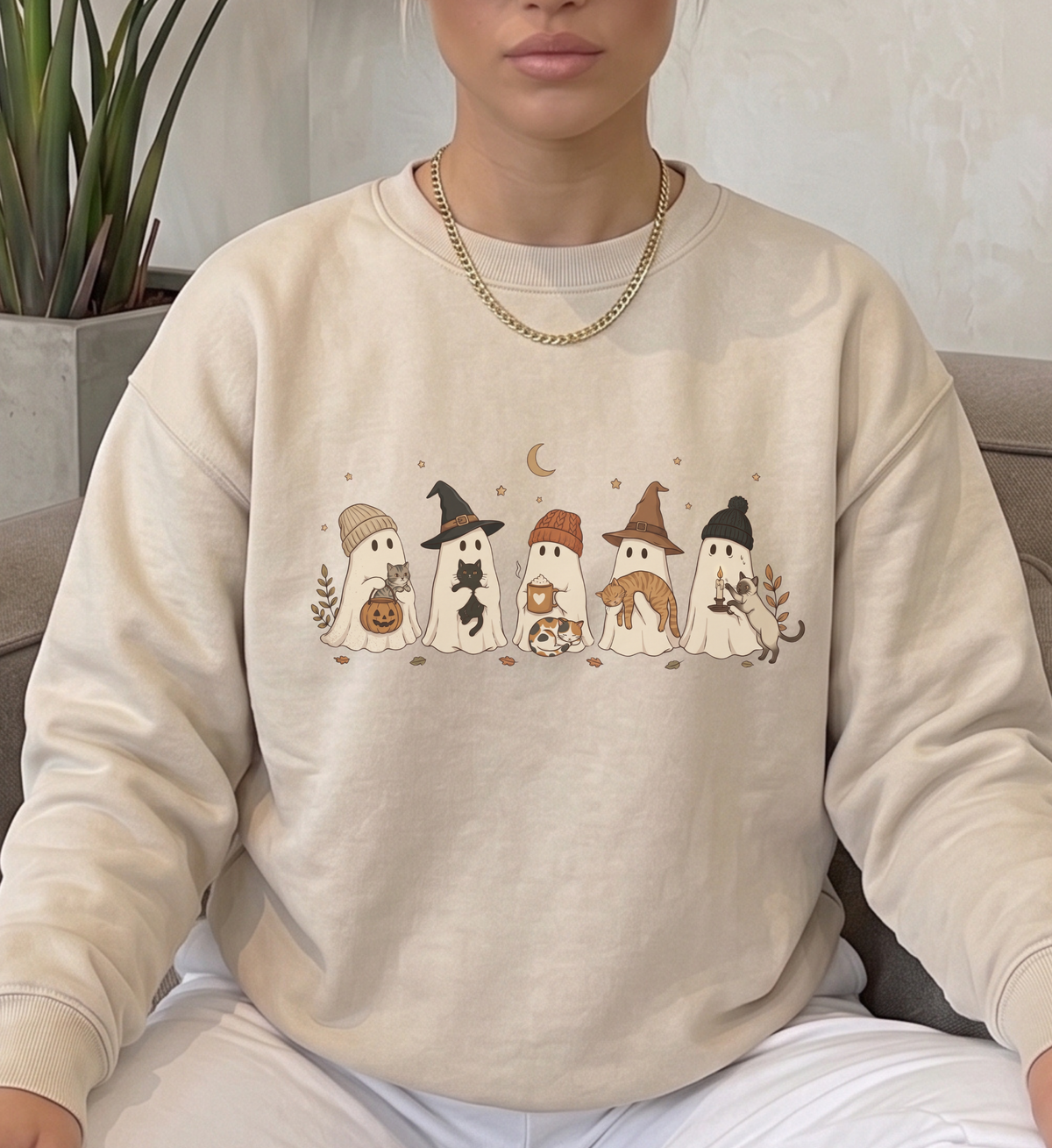 Katzen-Sweatshirt | Geister und Katzen