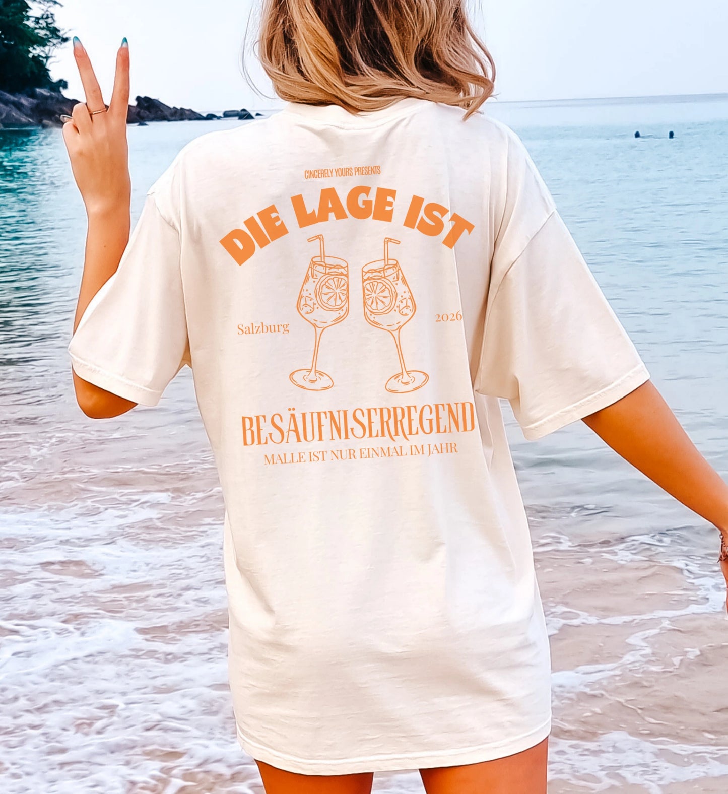 Ein stylisches Unisex Party Shirt für den Junggesellinnenabschied oder Junggesellenabschied mit Spritz Cocktail Grafik ideal für den Malle Urlaub und Hochzeitsfeiern.