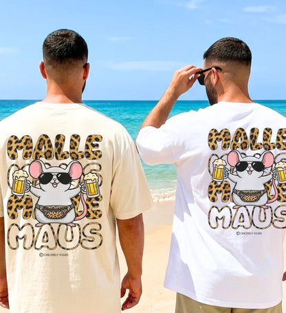 Exklusives Malle Maus Leopard T-Shirt von Cincerely Yours, das hohen Tragekomfort und trendiges Tiermuster für alle passionierten Mallorca-Fans und Party-Liebhaber perfekt kombiniert.