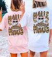 Die Rückansicht des Mallemaus Shirts zeigt einen auffälligen Leopard Backprint mit modernem Schriftzug für stylische Party Nächte am Ballermann auf Mallorca.