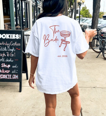 Coquette Bachelorette Party Tee — Custom Text The Bride Club Crew - Cincerely Yours