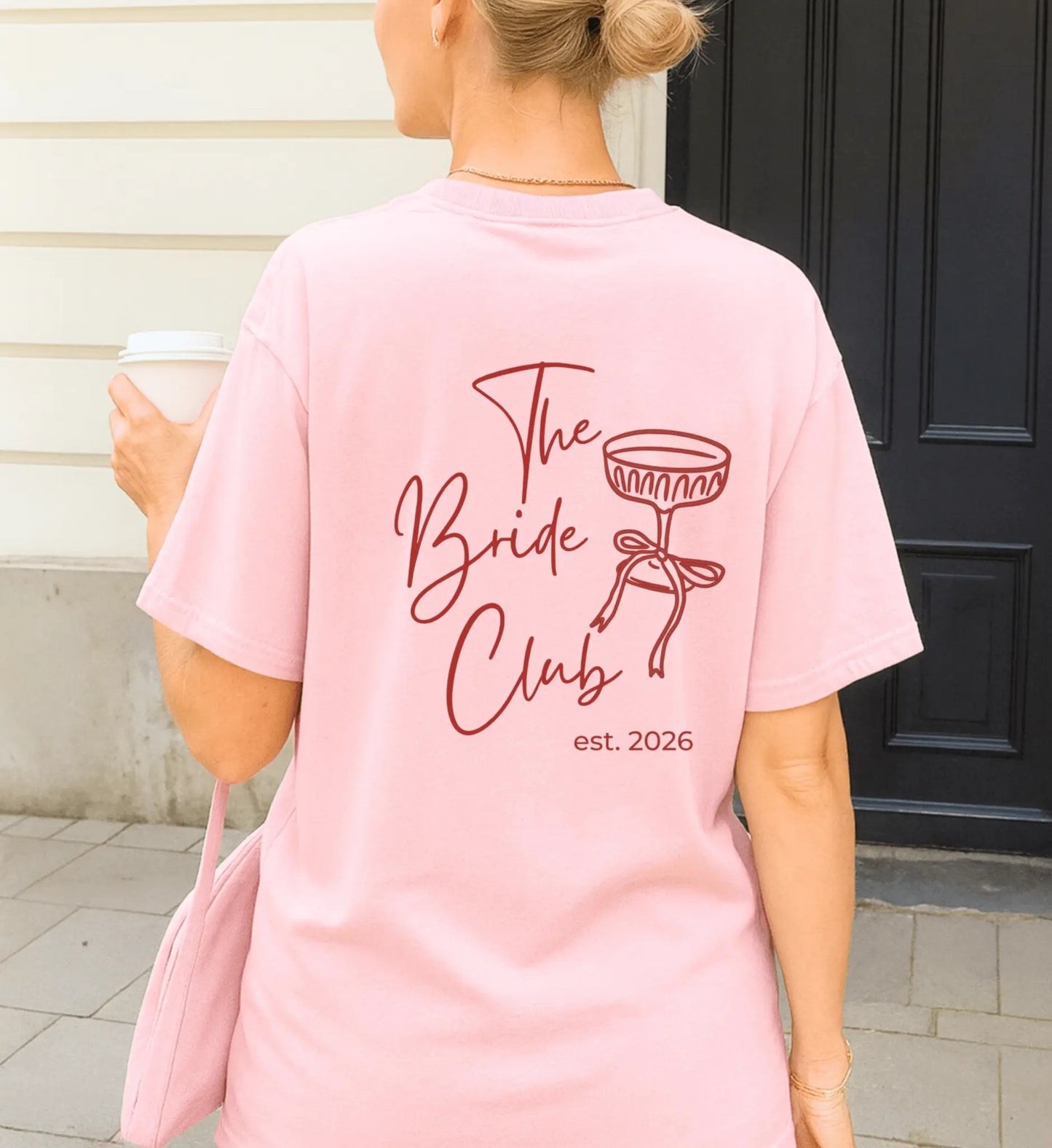 Coquette Bachelorette Party Tee — Custom Text The Bride Club Crew - Cincerely Yours