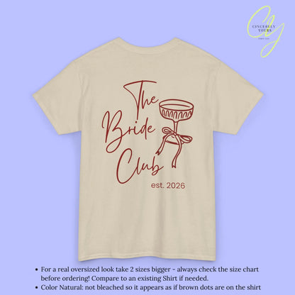 Coquette Bachelorette Party Tee — Custom Text The Bride Club Crew - Cincerely Yours