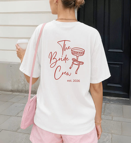 Coquette Bachelorette Party Tee — Custom Text The Bride Club Crew - Cincerely Yours