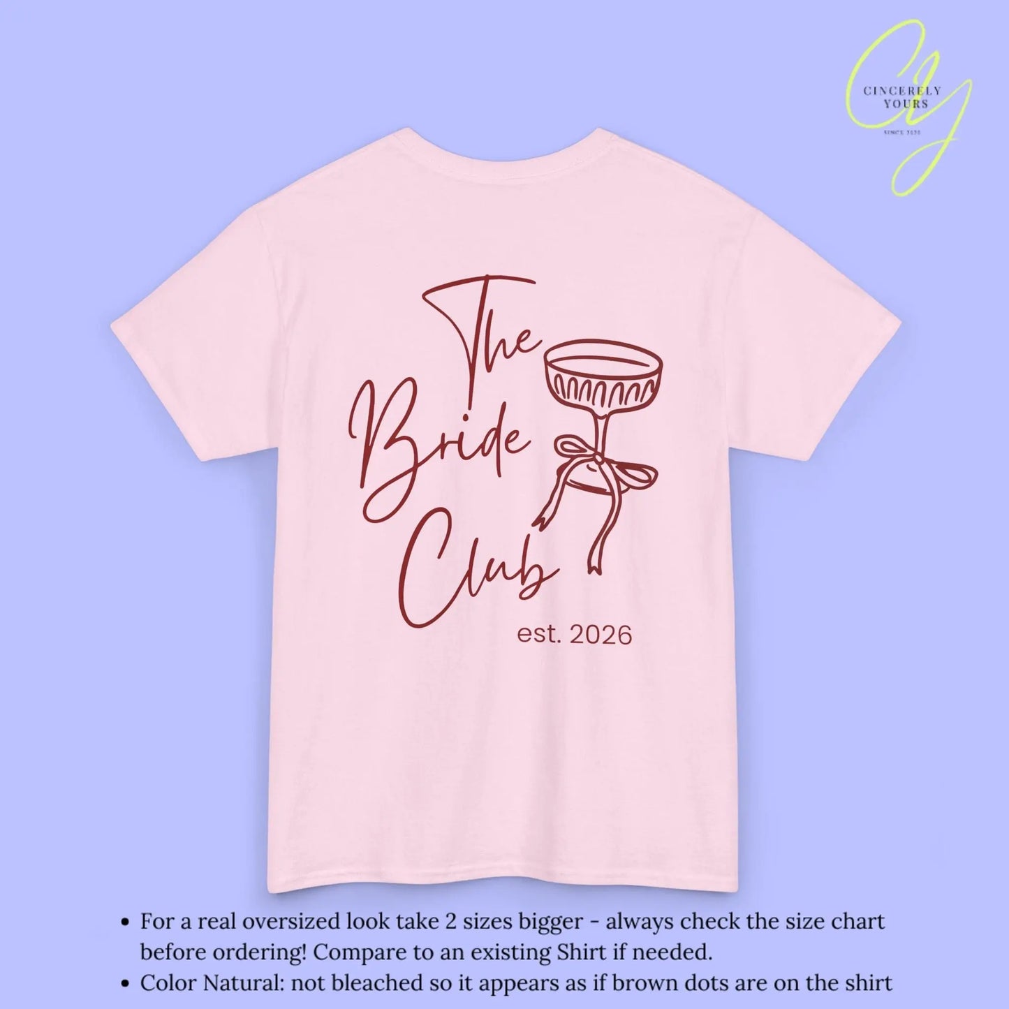 Coquette Bachelorette Party Tee — Custom Text The Bride Club Crew - Cincerely Yours