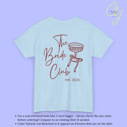 Coquette Bachelorette Party Tee — Custom Text The Bride Club Crew - Cincerely Yours