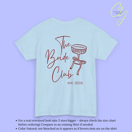 Coquette Bachelorette Party Tee — Custom Text The Bride Club Crew - Cincerely Yours