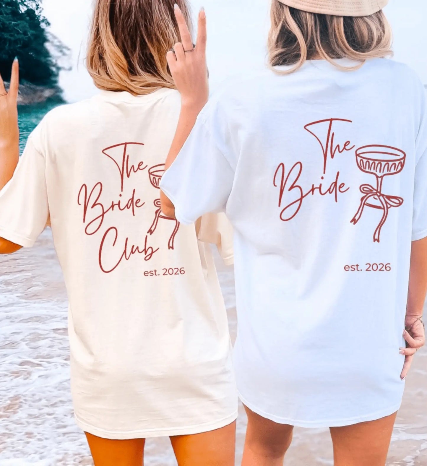 Coquette Bachelorette Party Tee — Custom Text The Bride Club Crew - Cincerely Yours