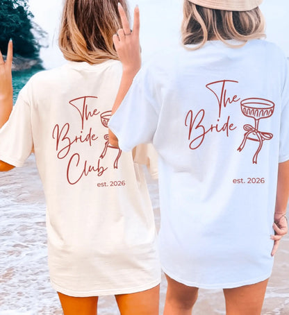 Coquette Bachelorette Party Tee — Custom Text The Bride Club Crew - Cincerely Yours