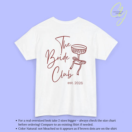 Coquette Bachelorette Party Tee — Custom Text The Bride Club Crew - Cincerely Yours